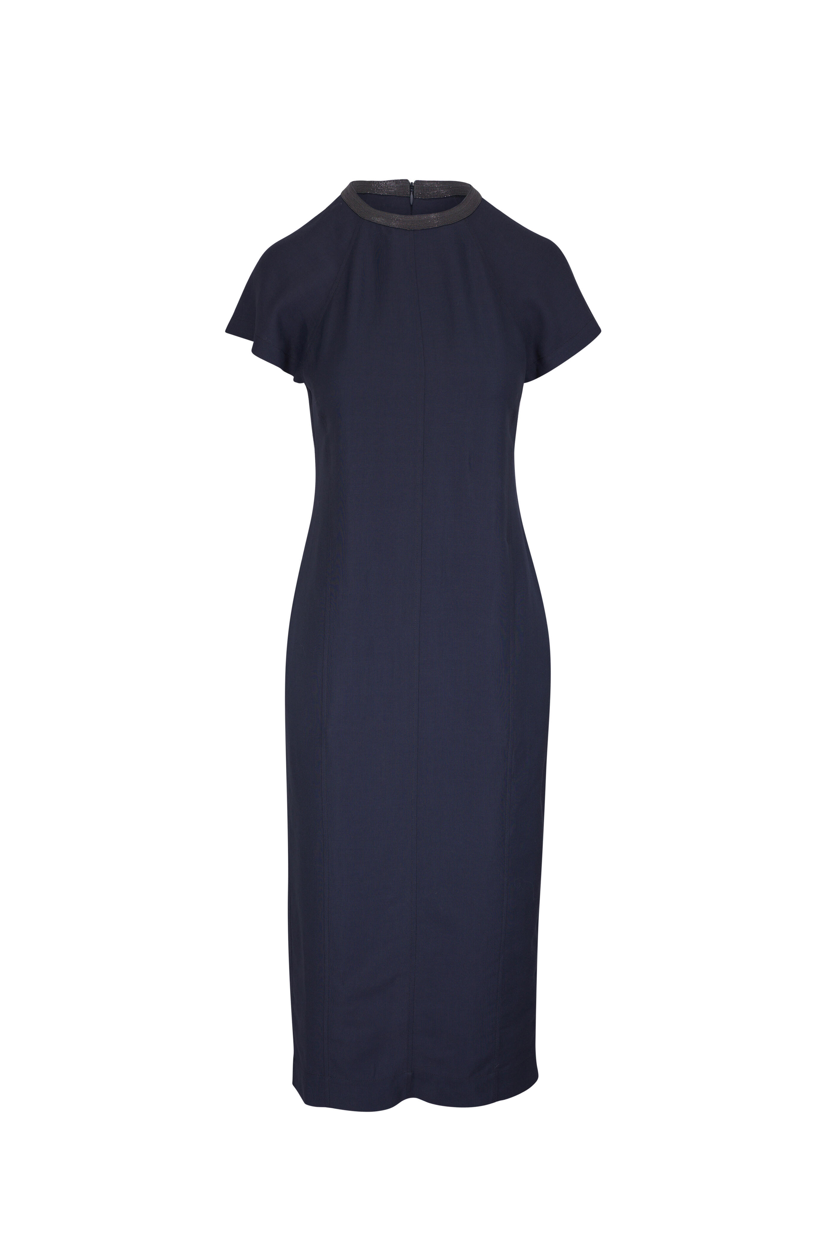 Brunello Cucinelli - Navy Blue Sheath Dress | Mitchell Stores