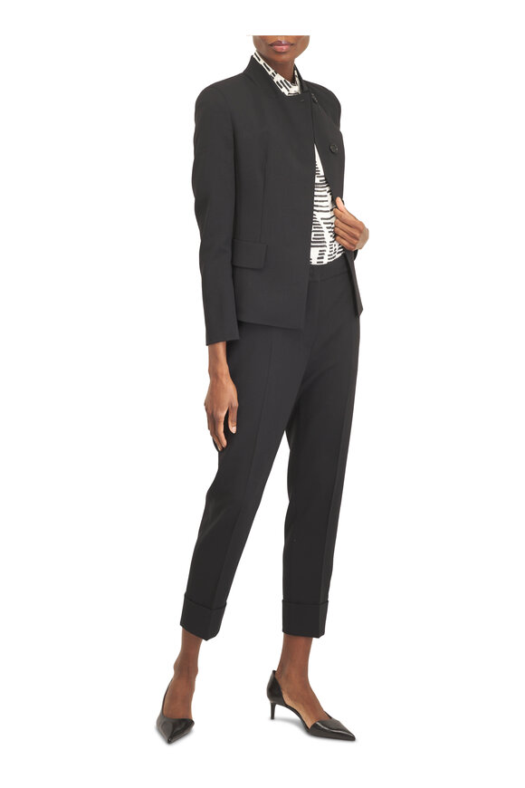 Akris Maxima Black Cuffed Wool Pant - view 5