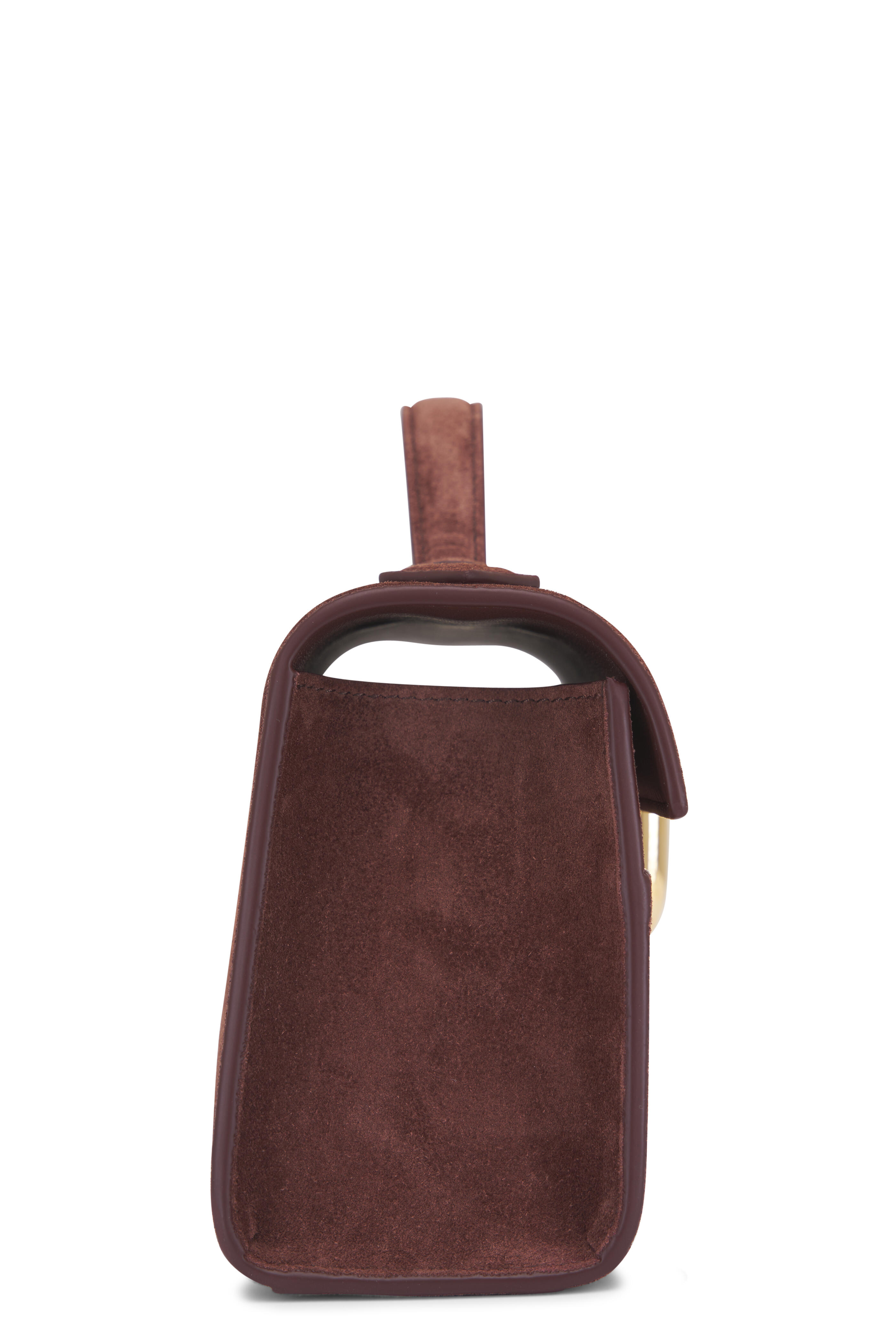 Savette - Symmetry Pochette Espresso Suede Top Handle Bag