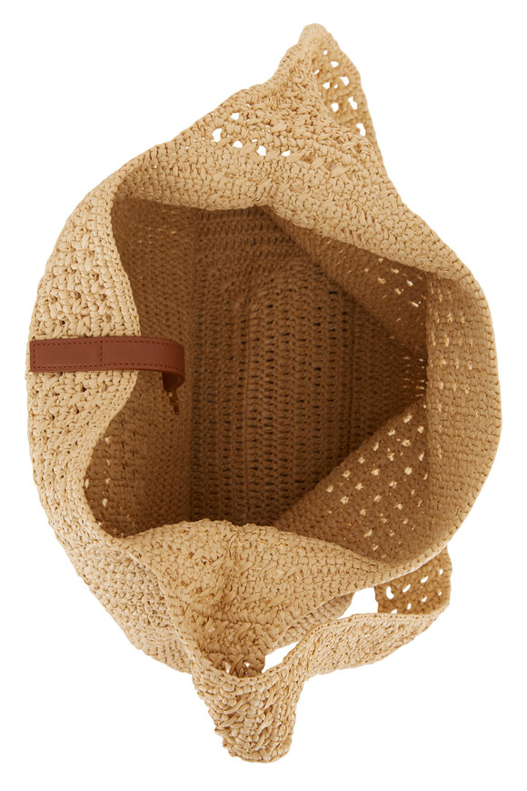 Saint Laurent - Natural & Brick Raffia North South Hobo Bag