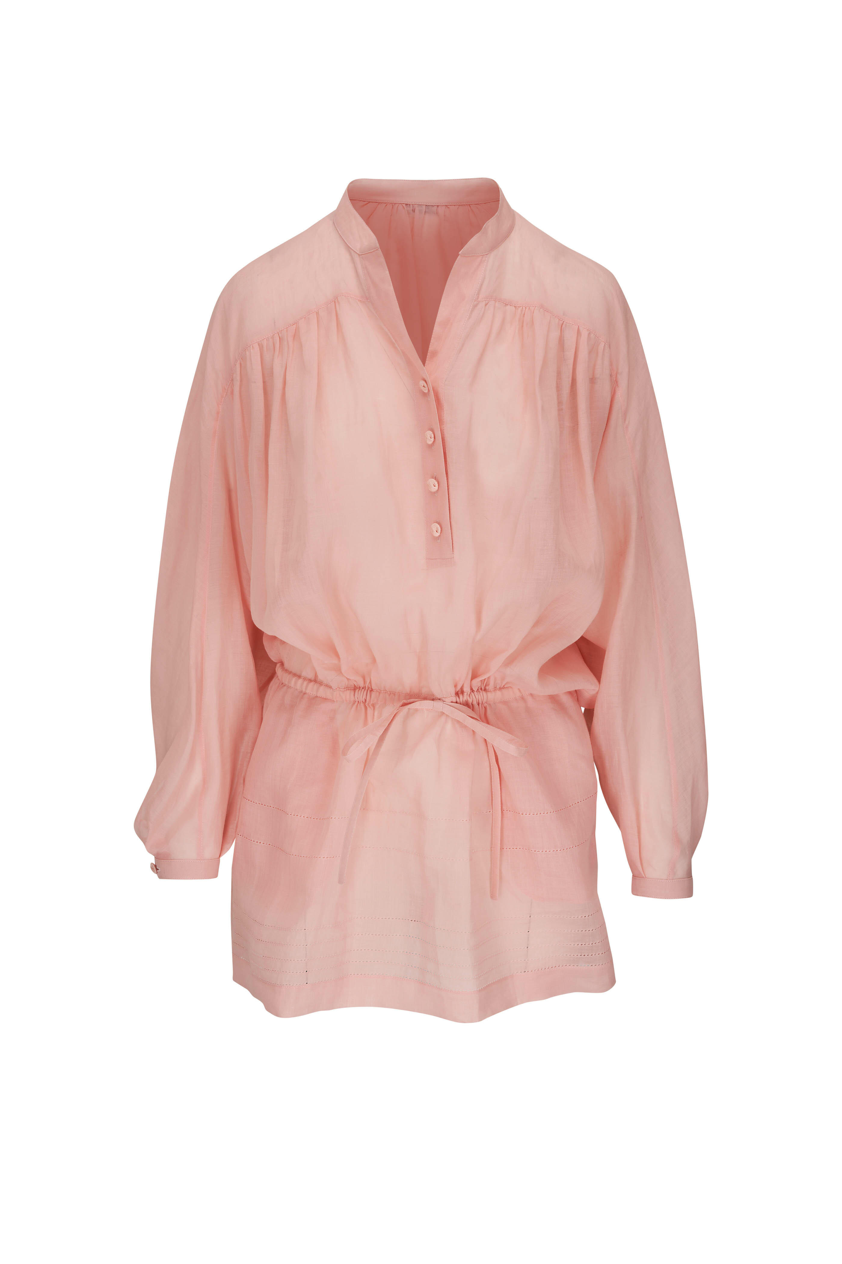 loro piana shirt dress Verlaine belted pleated wool midi shirt dress - red