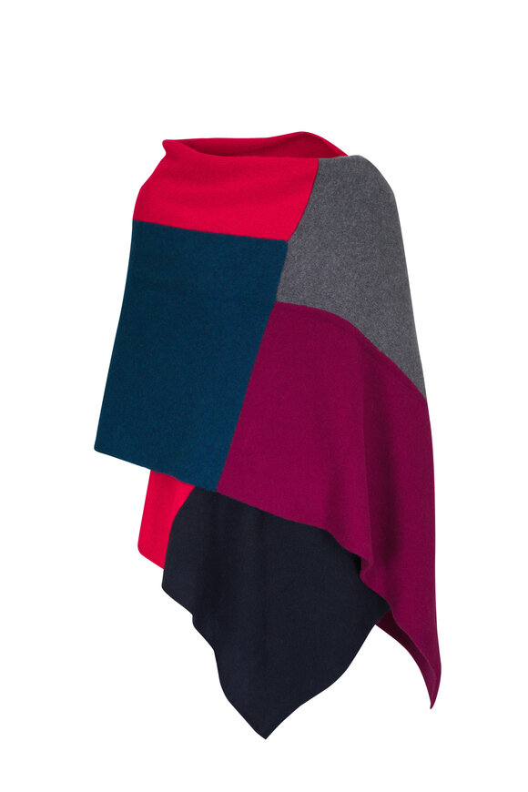 The Elder Statesman Gray & Blue Multi Cashmere Patchwork Shawl