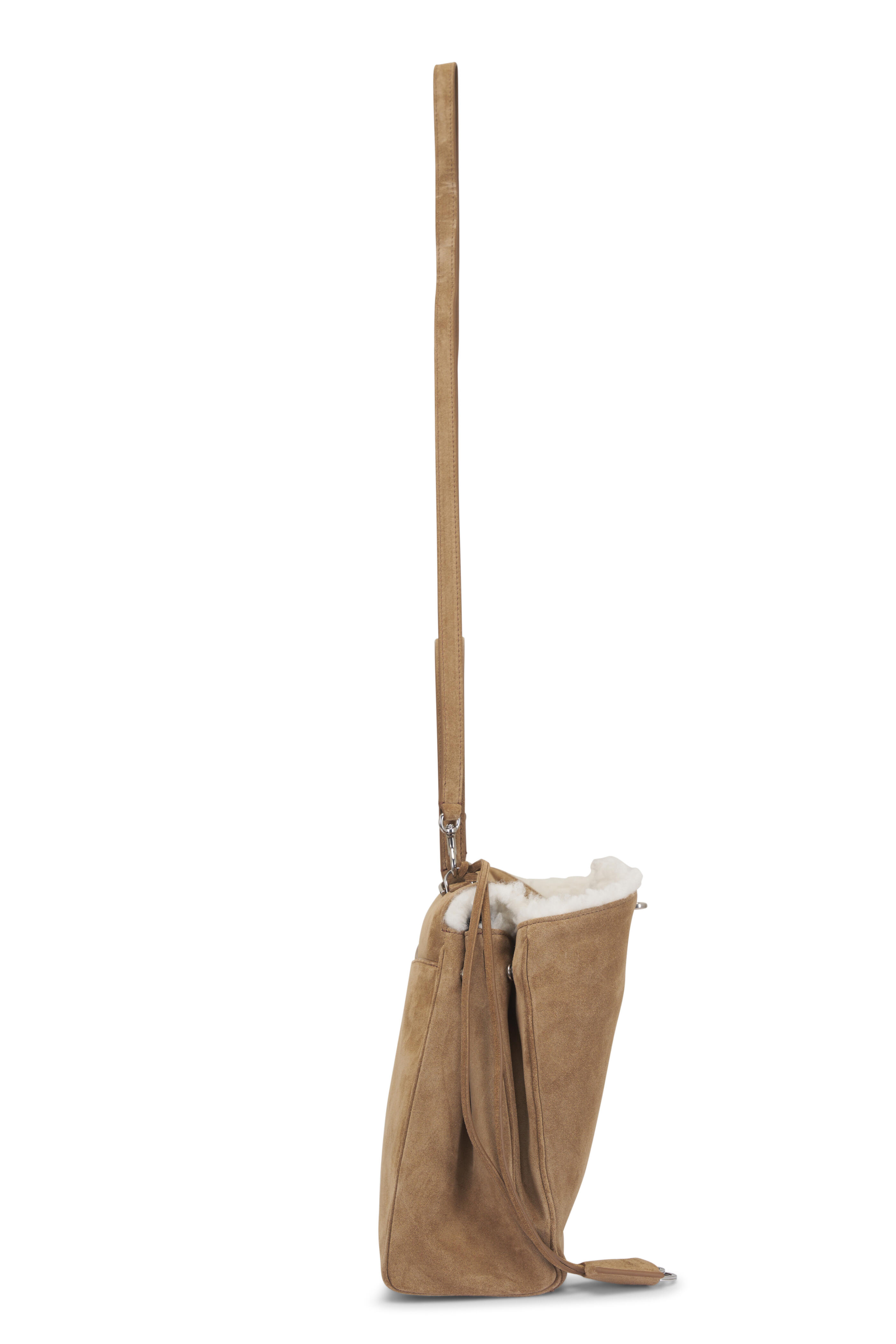 Balenciaga - Medium Rodeo Noce Suede & Fleece Top Handle Bag