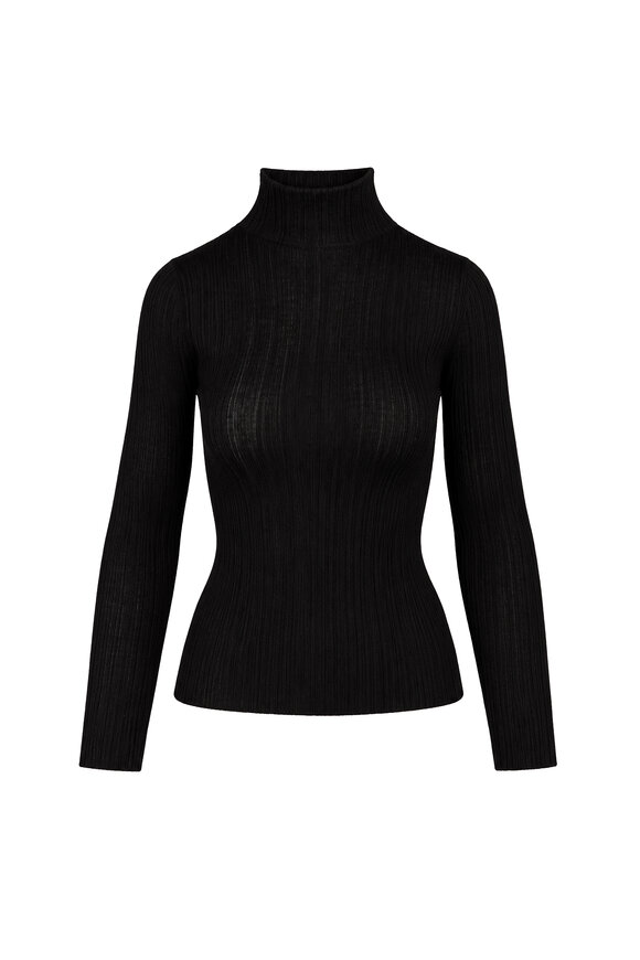 Agnona Black Mock Neck Sweater - view 1
