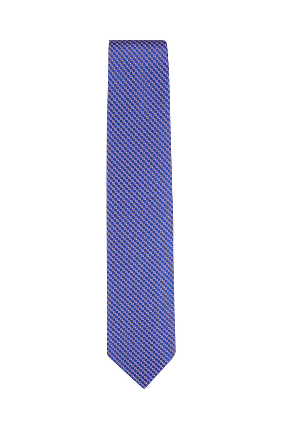 Eton Purple Geometric Print Necktie - view 1