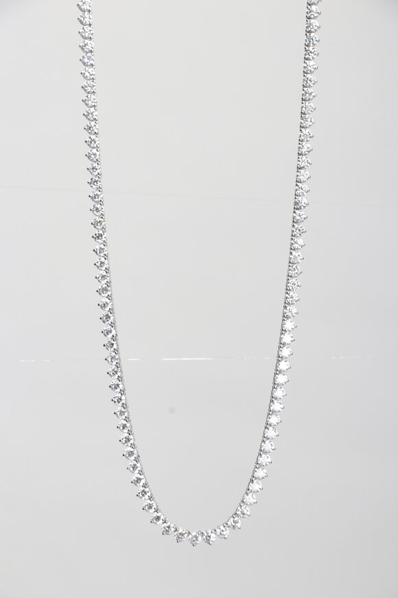 Louis Newman Three Prong Diamond Tennis Necklace