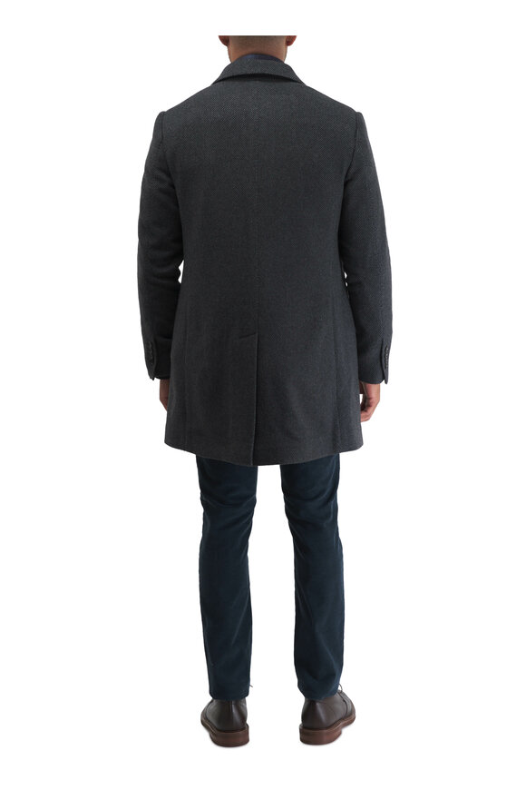 Maurizio Baldassari - Charcoal Gray Herringbone Sport Shirt