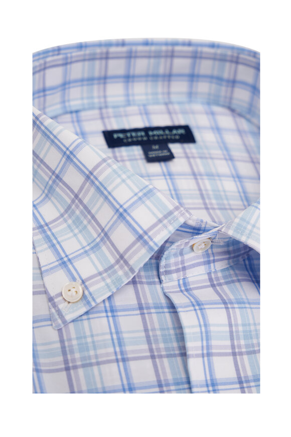 Peter Millar - Mullen Blue Plaid Cotton Poplin Sport Shirt