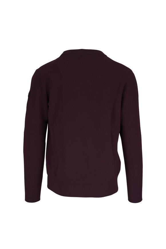 Moncler Burgundy Wool Crewneck Sweater - view 3
