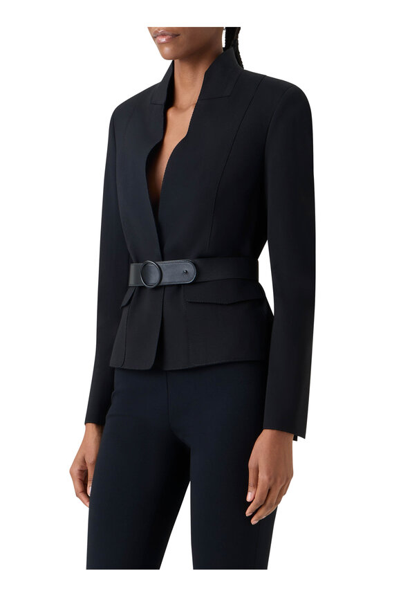 Akris Punto Signature Black Viscose Jersey Fitted Jacket - view 4