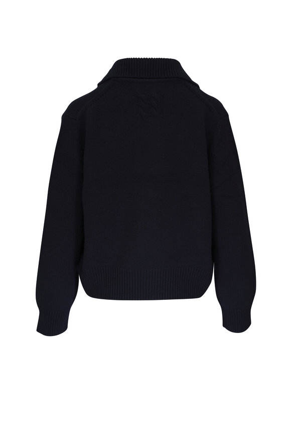 Nili Lotan - Renata Dark Navy Cashmere Polo Sweater