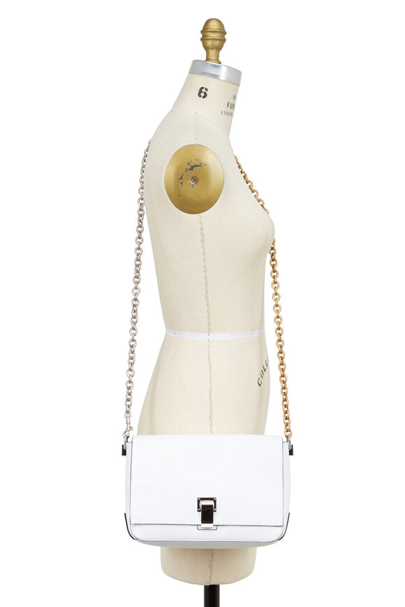 Proenza Schouler - PS Courier White Leather Two-Tone Chain Bag