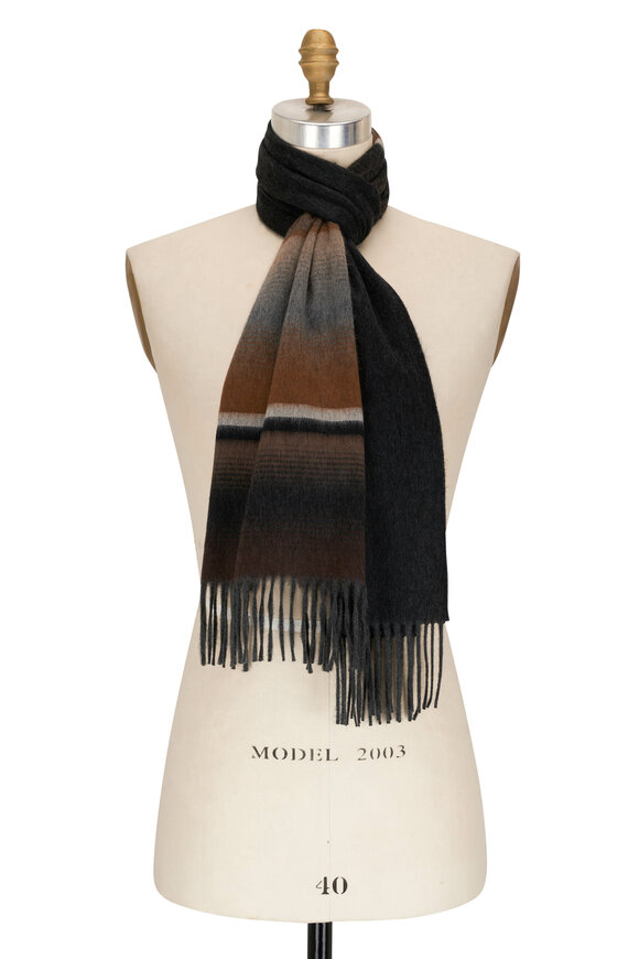 Alex Begg - Arran Charcoal Vicuna Reversible Cashmere Scarf