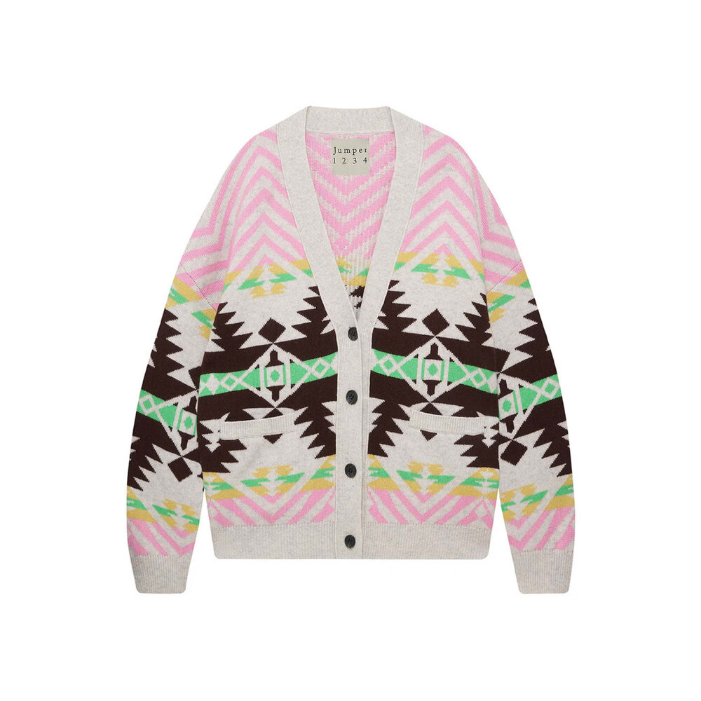 Jumper 1234 - Crystal Aztec Vee Cardigan | Mitchell Stores