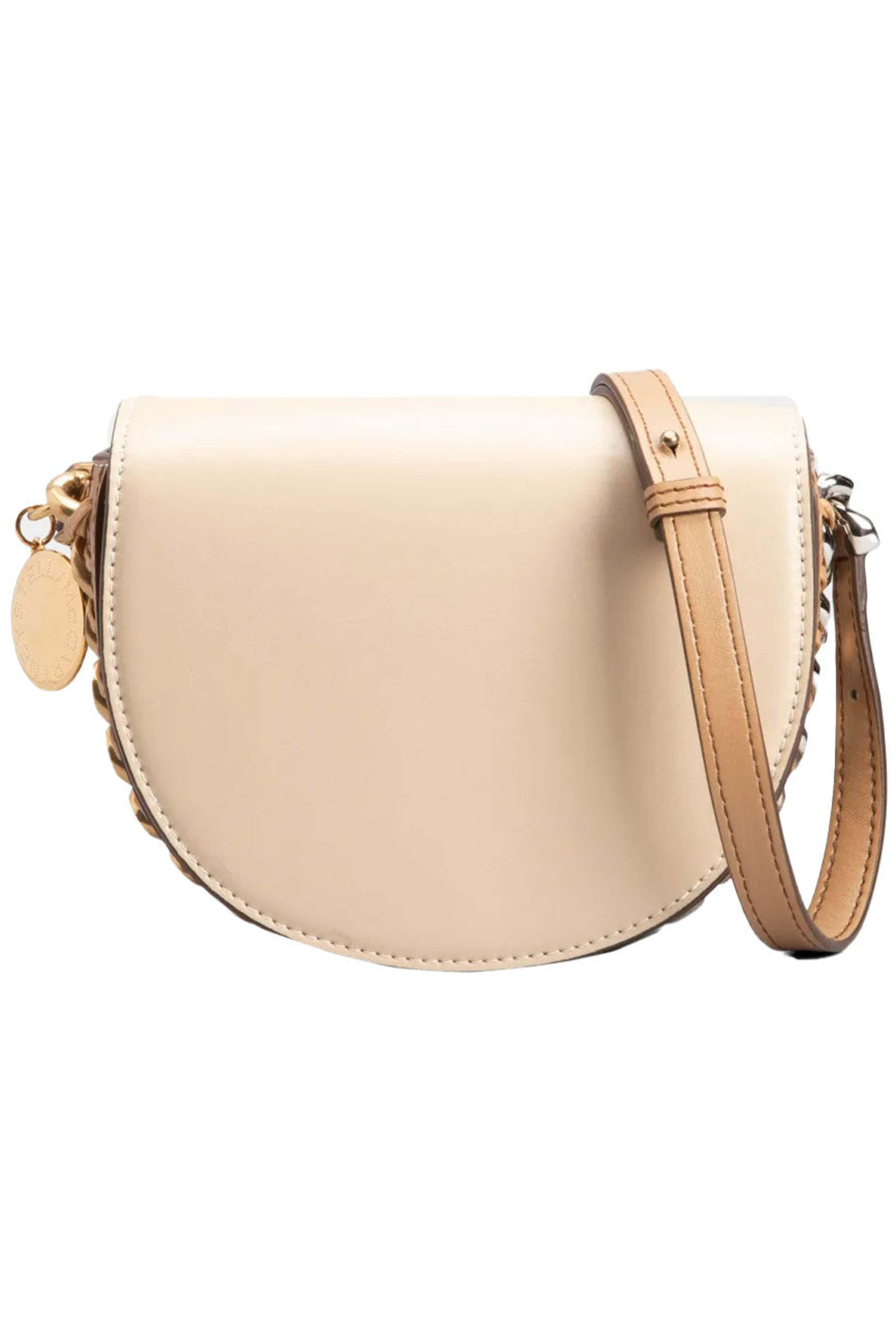 Stella McCartney - Small Frayme Flap Shoulder Bag in White and Sand - view 1