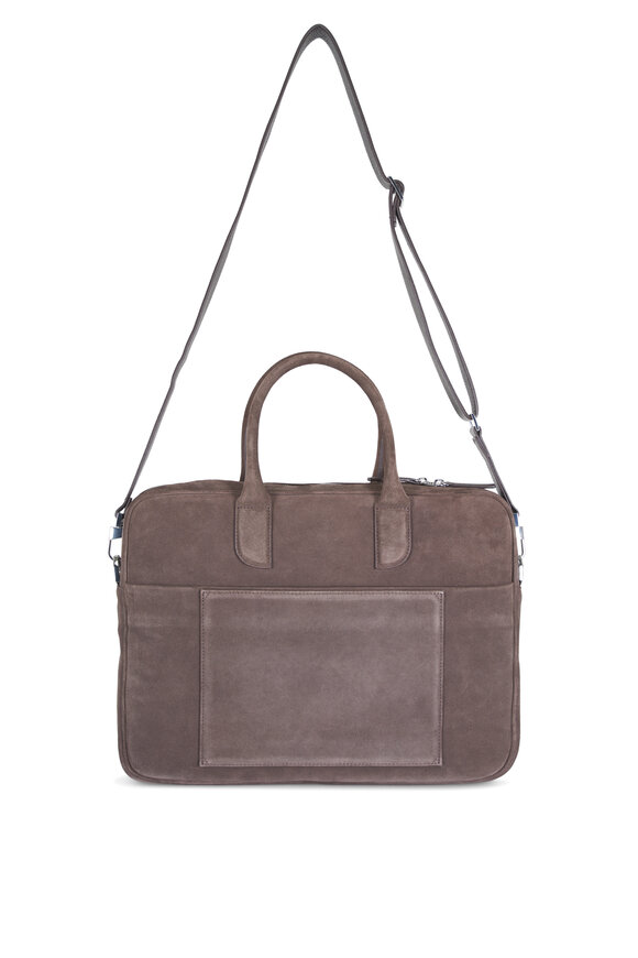 Want Les Essentiels Lesage Chocolate Suede Computer Bag - view 2