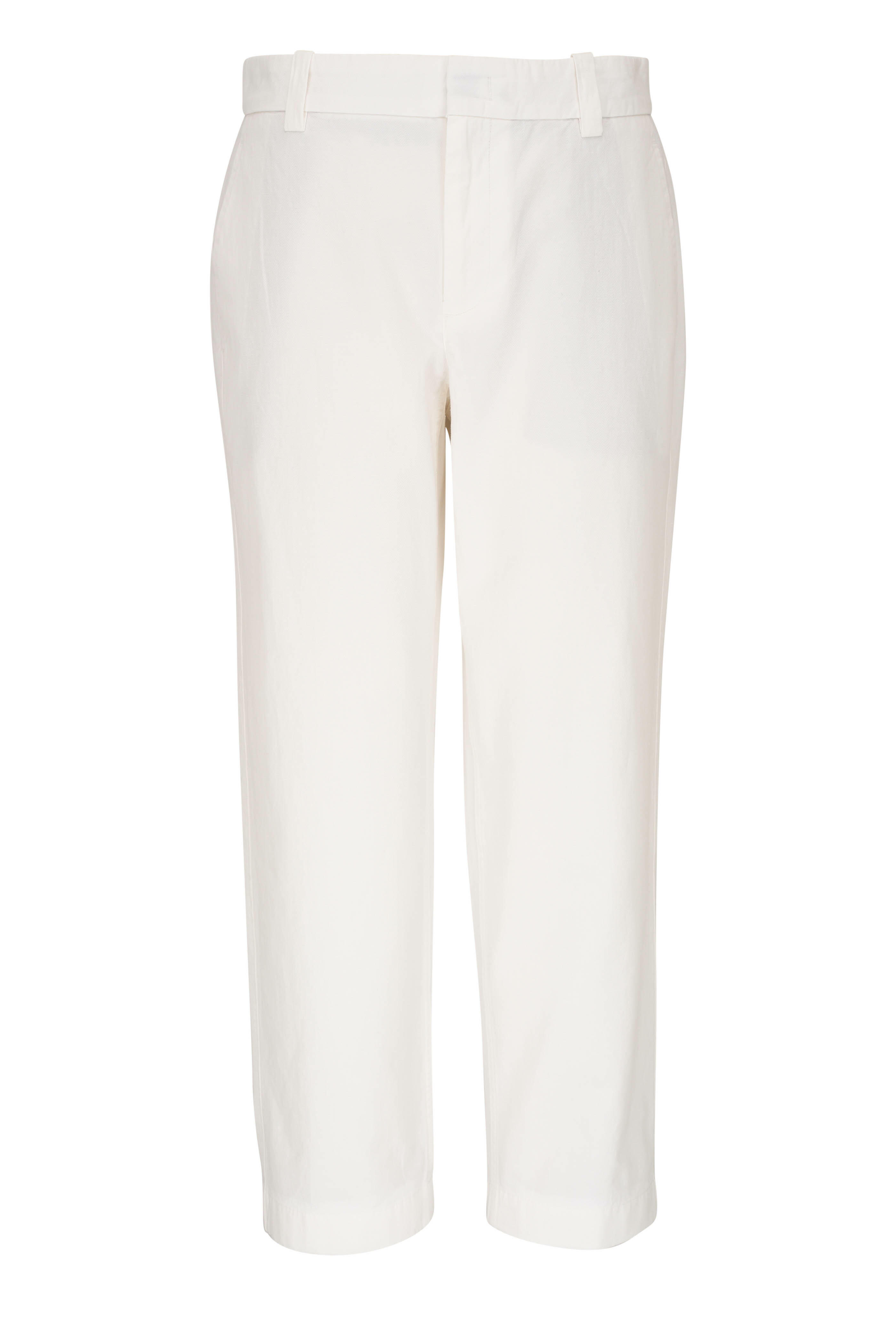 Vince - Off White Low-Rise Washed Cotton Crop Pant