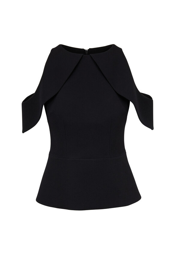 Safiyaa - Opal Black Cold-Shoulder Top