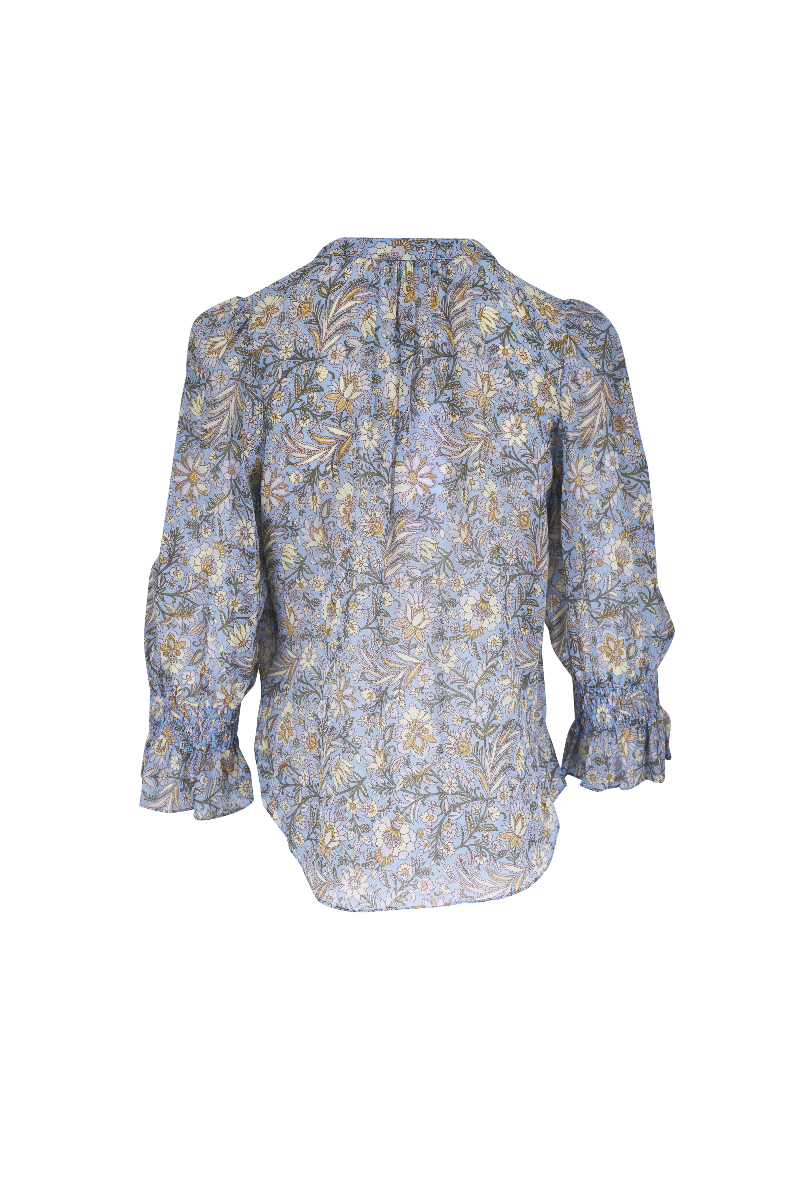Veronica Beard - Ashlynn Blue Jay Multi Floral Blouse - view 5