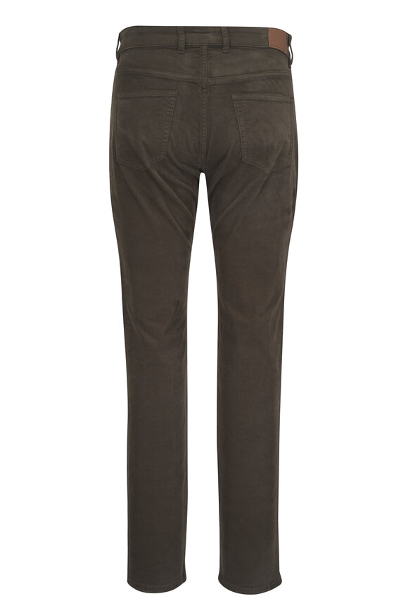 Peter Millar Classic Comfort Green Corduroy Five Pocket Pant - view 2
