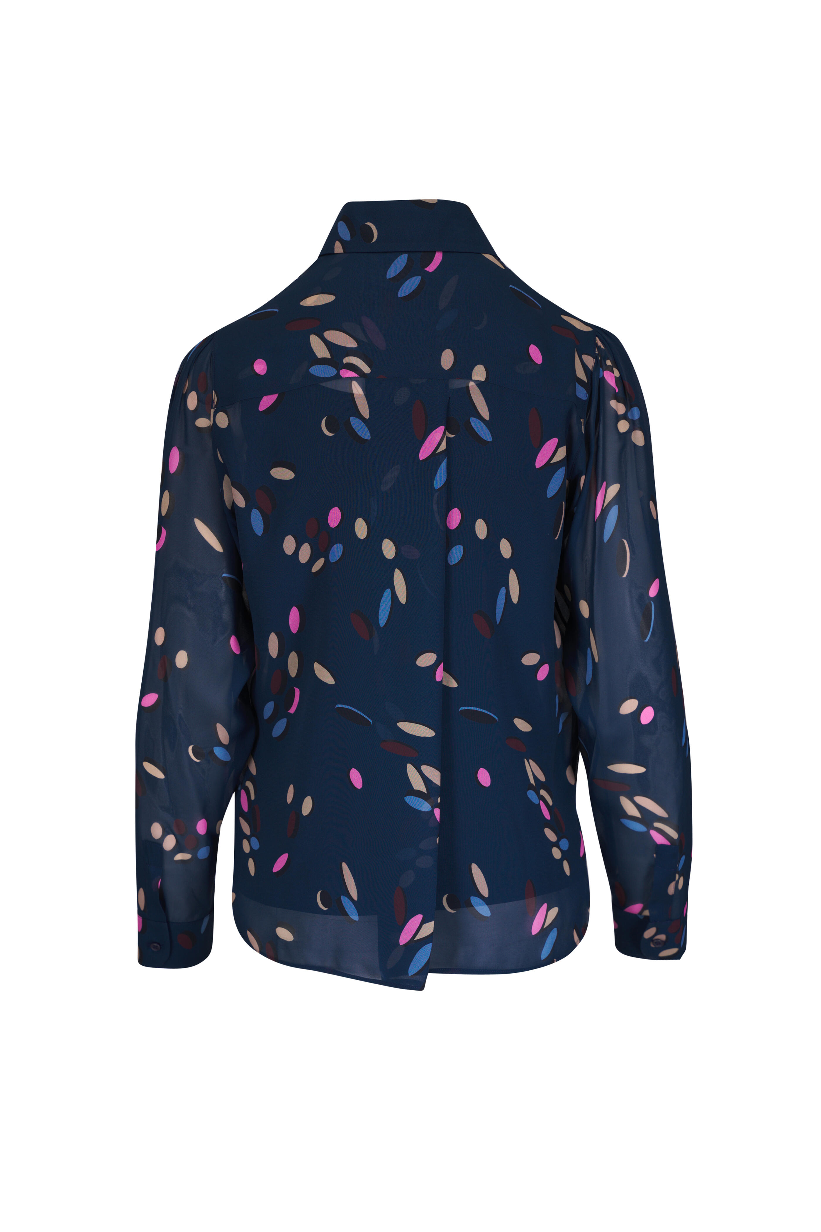 Akris Punto - Ink Multicolor Print Georgette Blouse
