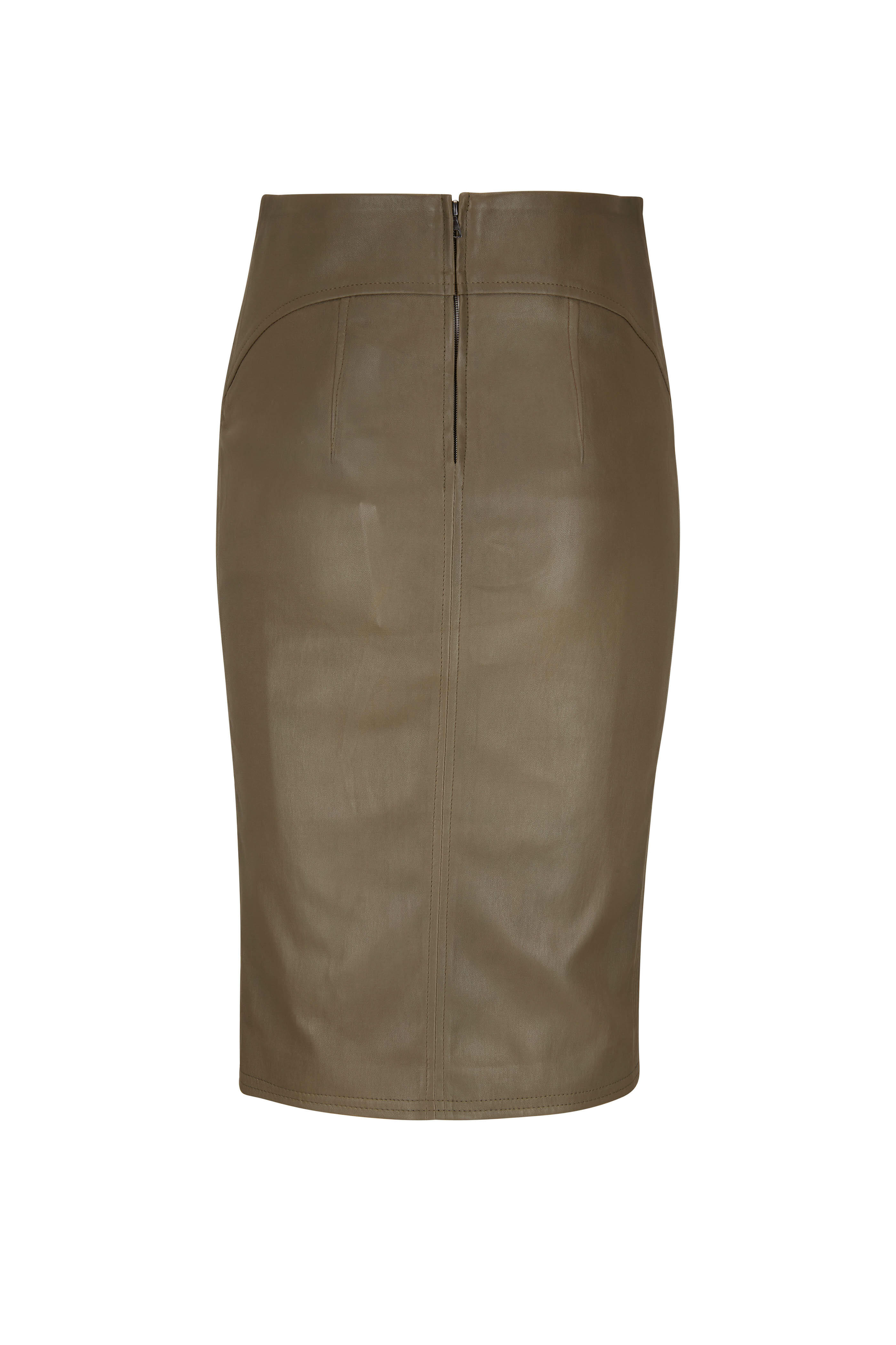 KZ_K Studio - Olive Green Soleil Leather Skirt | Mitchell Stores