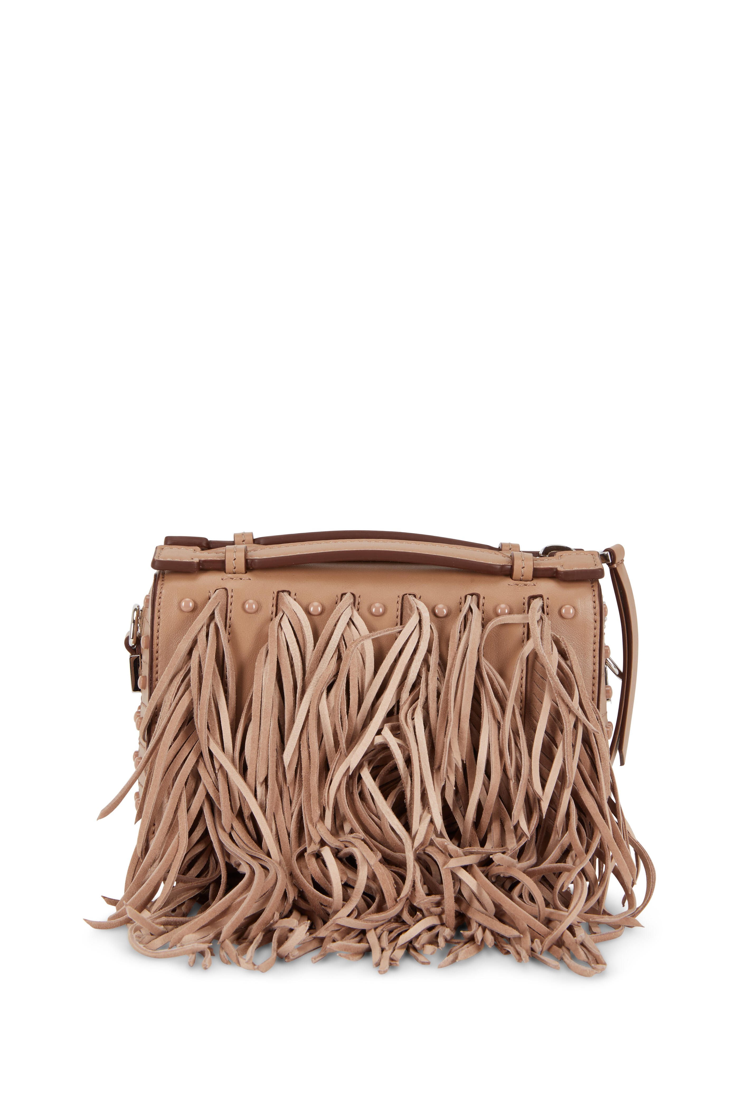Tod's - Gommino Tobacco Leather Fringed Mini Bag