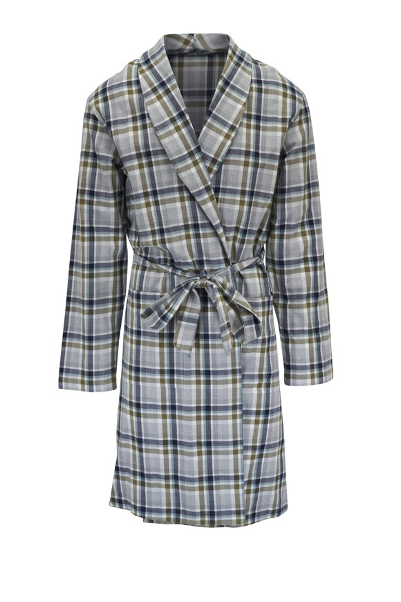 Hanro  Cozy Comfort Wintry Checkered Flannel Robe