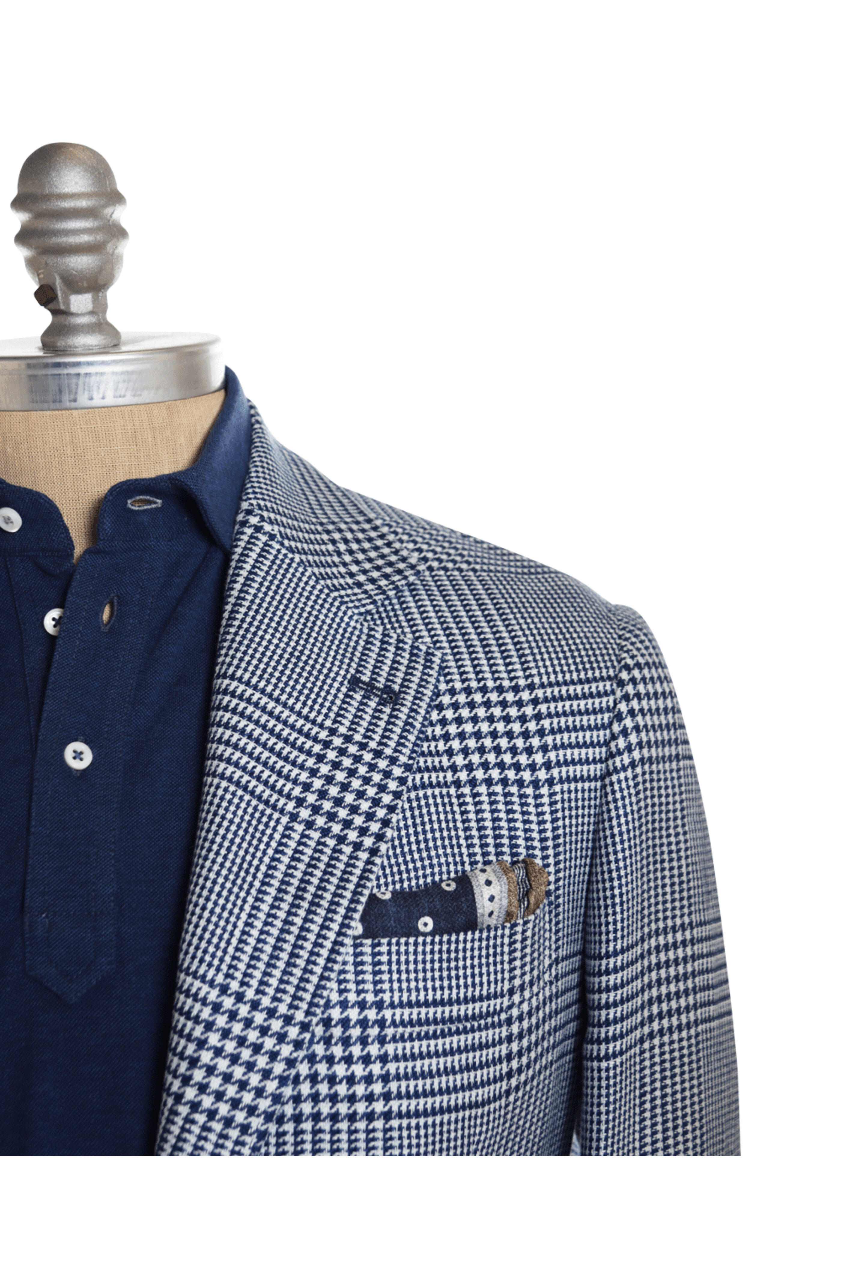 Brunello Cucinelli - Blue Plaid Knit Sportcoat