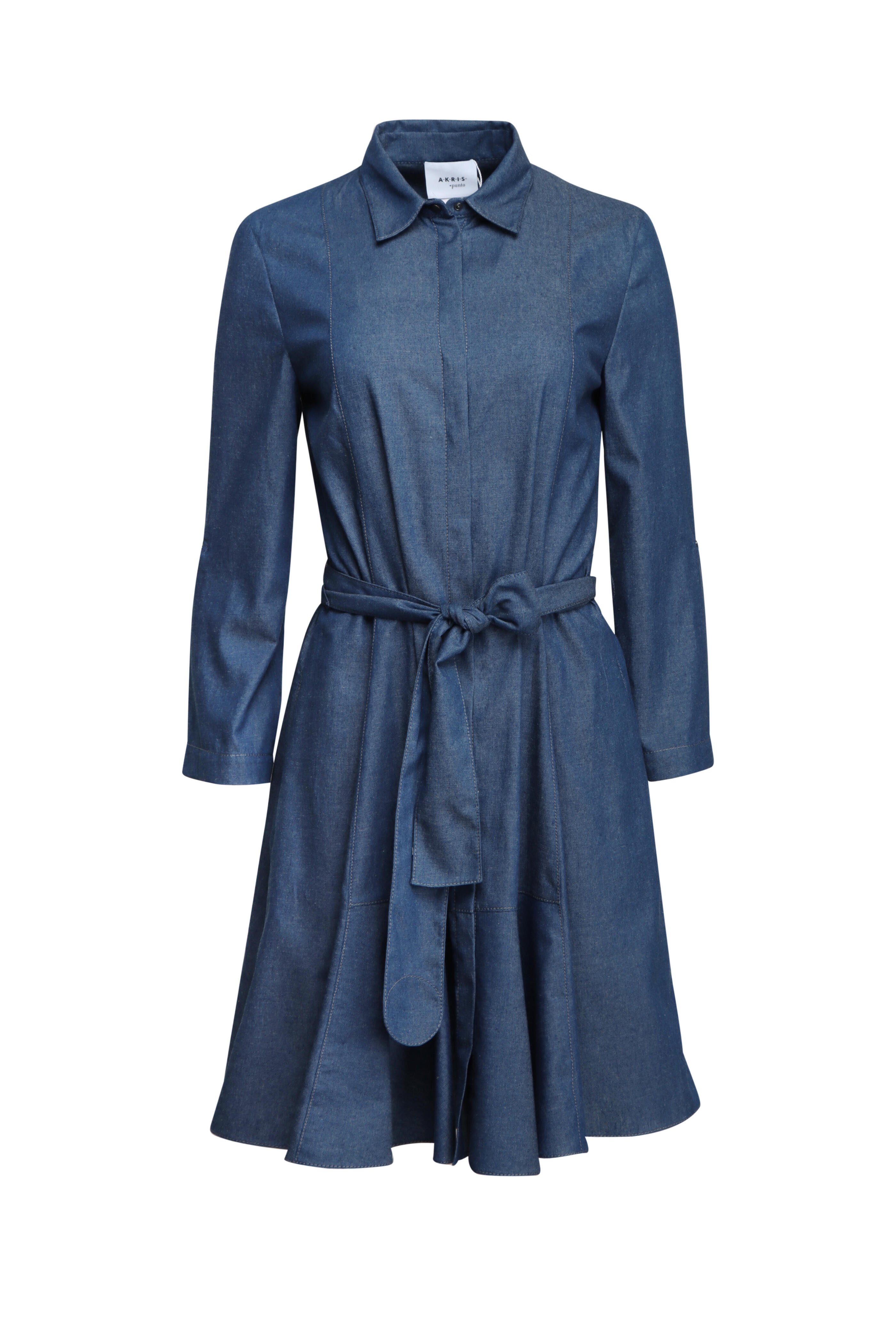 Akris Punto - Medium Blue Denim Fit & Flare Shirtdress