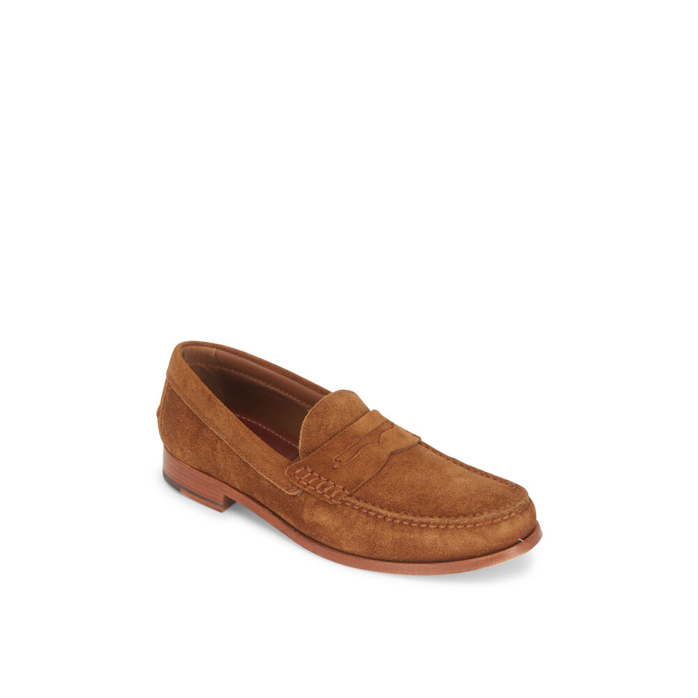 Trask Sadler Snuff English Suede Penny Loafer