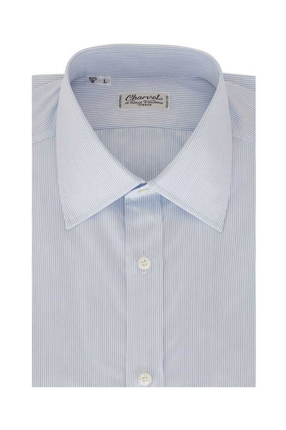 Charvet - Light Blue Stripe Cotton Dress Shirt