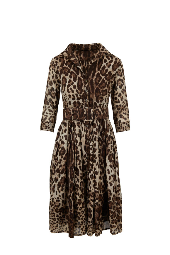 Samantha Sung - Audrey 1 Beige Safari Leopard Belted Dress