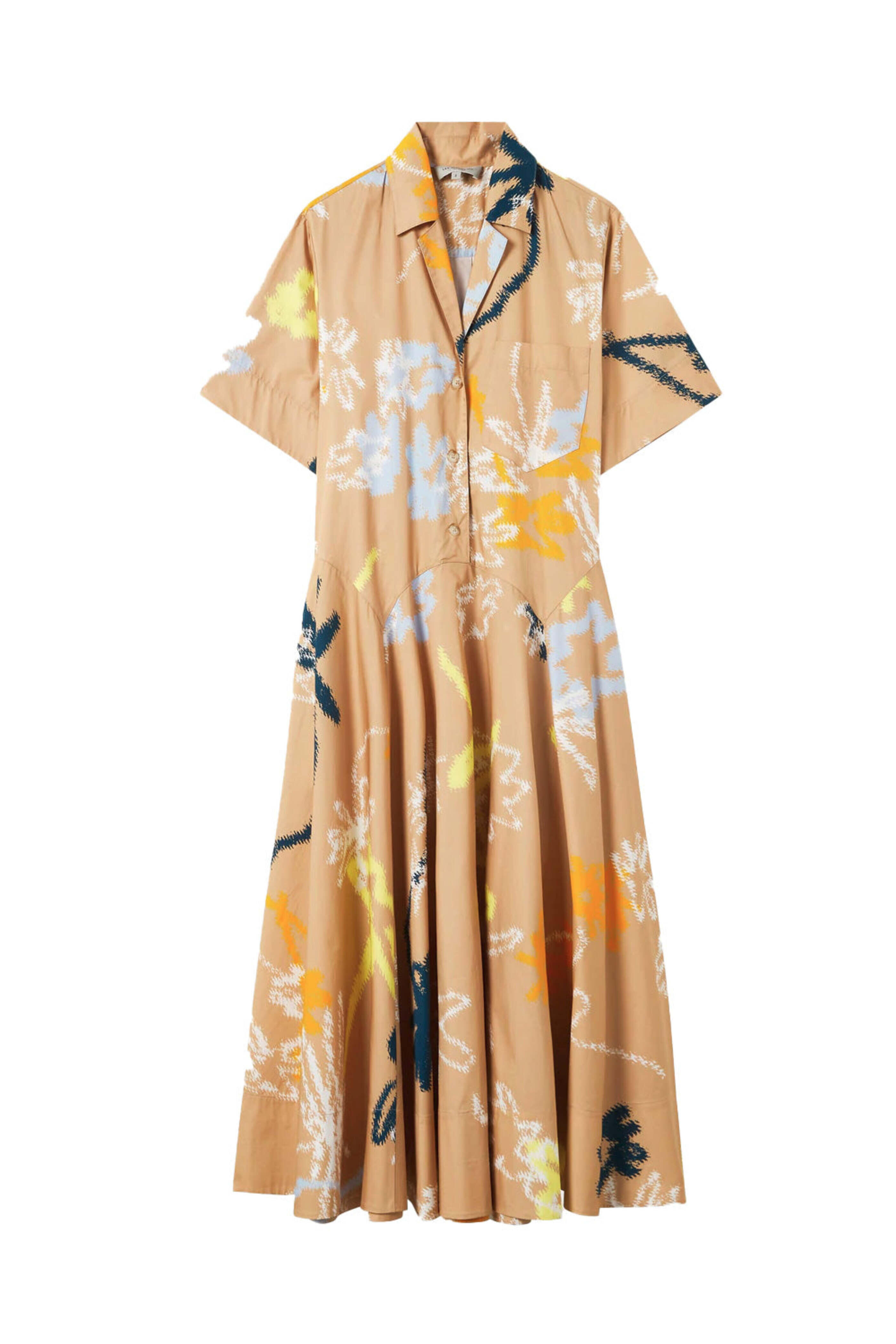 Lee Mathews - Camel Multi Soho Shirt Dress