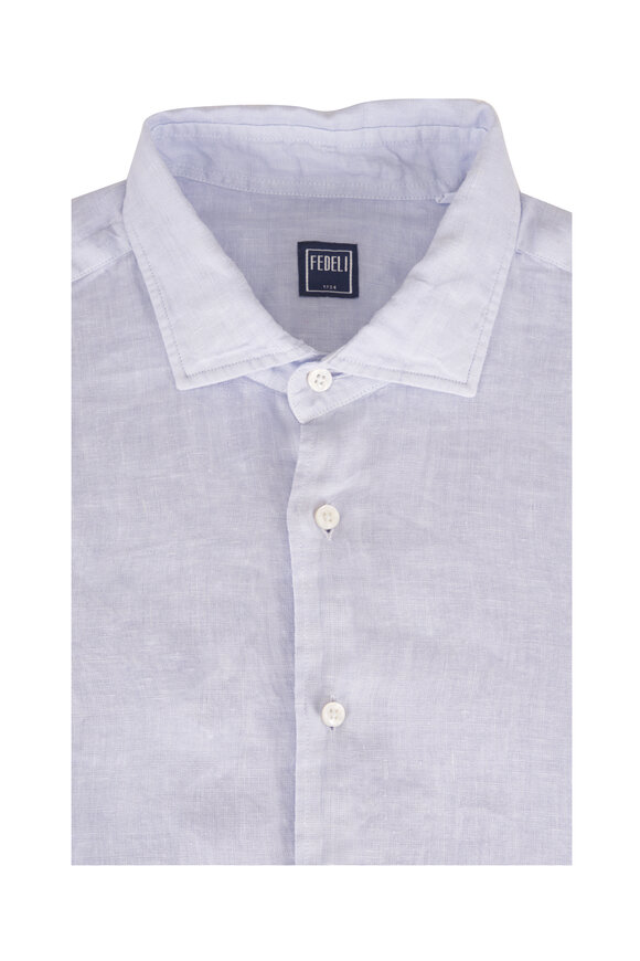 Fedeli Lavender Linen Sport Shirt