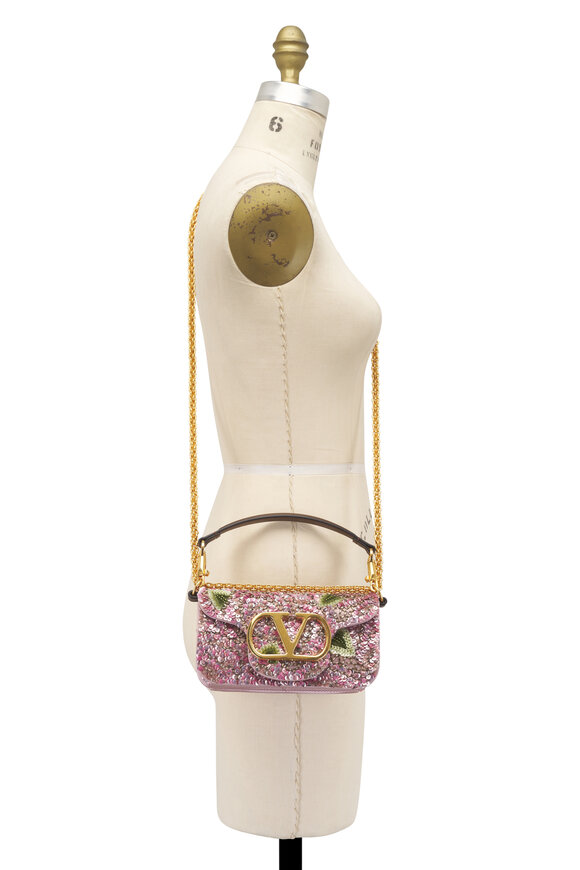 Valentino Garavani Small Loco Rose Sequin Shoulder Bag - view 8