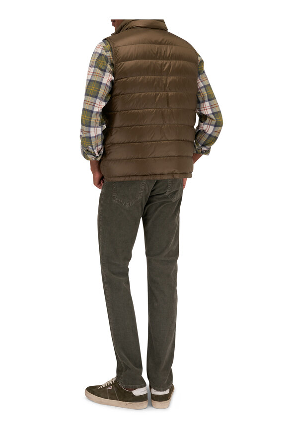 Herno - Military Green & Silver Reversible Puffer Vest 