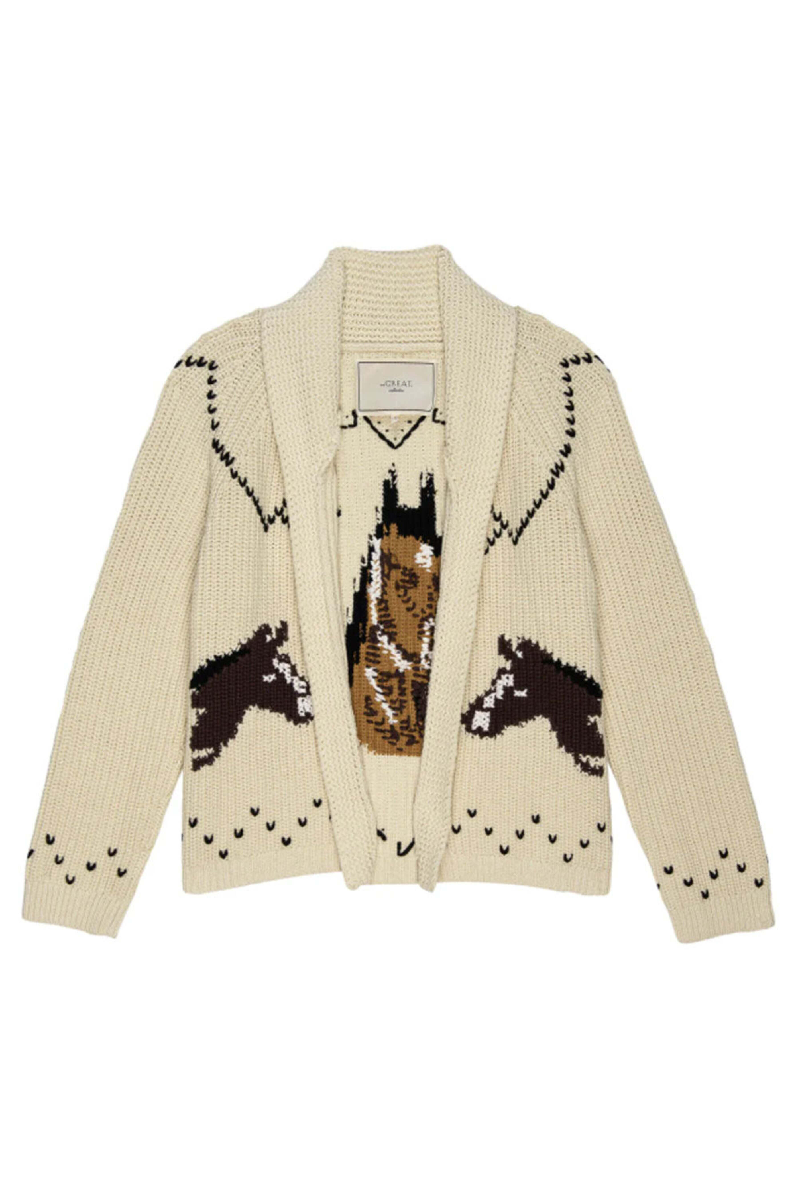The Great - Cream Horse Lodge Cardigan