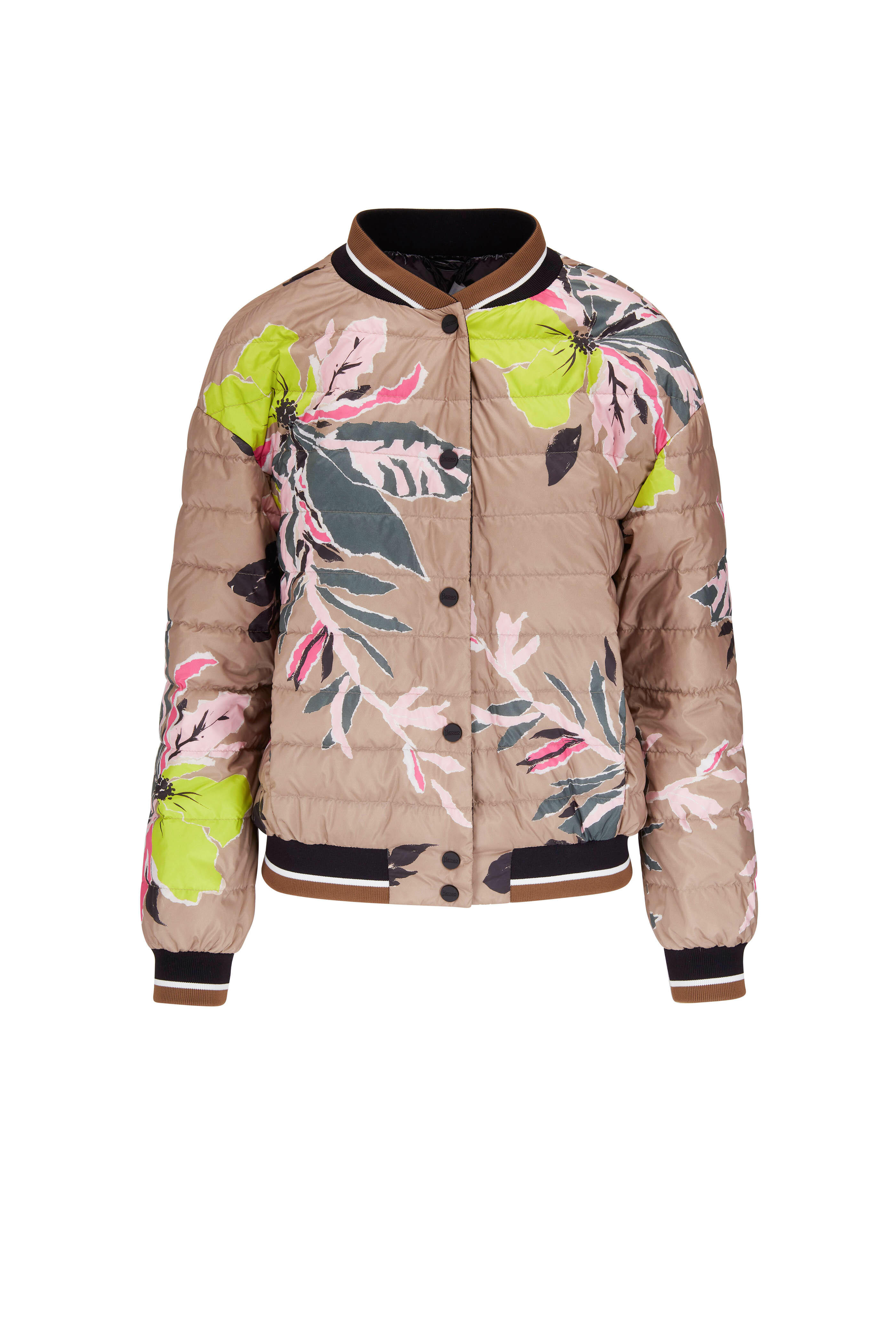 Sobriquette Zeug ziel Herno - Floral Print Reversible Nylon Bomber Jacket