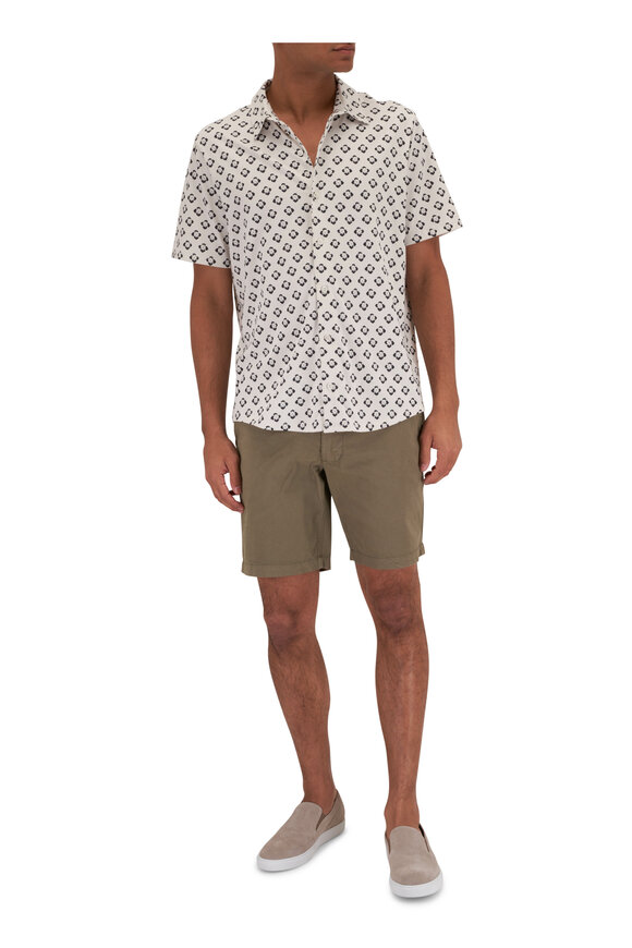 Vince - White Coastal Floral Short Sleeve Button Shirt