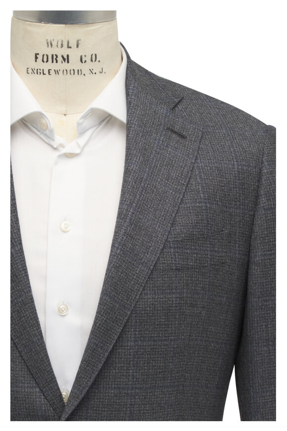 Atelier Munro Gray Micro Check Wool Suit