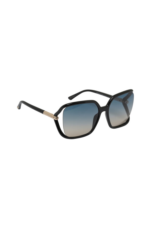 Tom Ford Eyewear Solange-02 Polarized Shiny Black Sunglasses