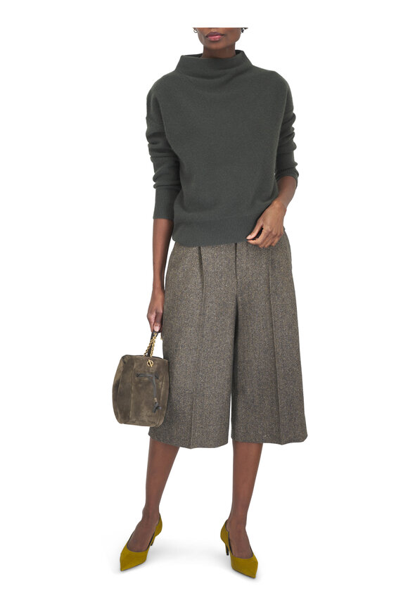 Vince Dark Moss Plush Cashmere Sweater - view 2