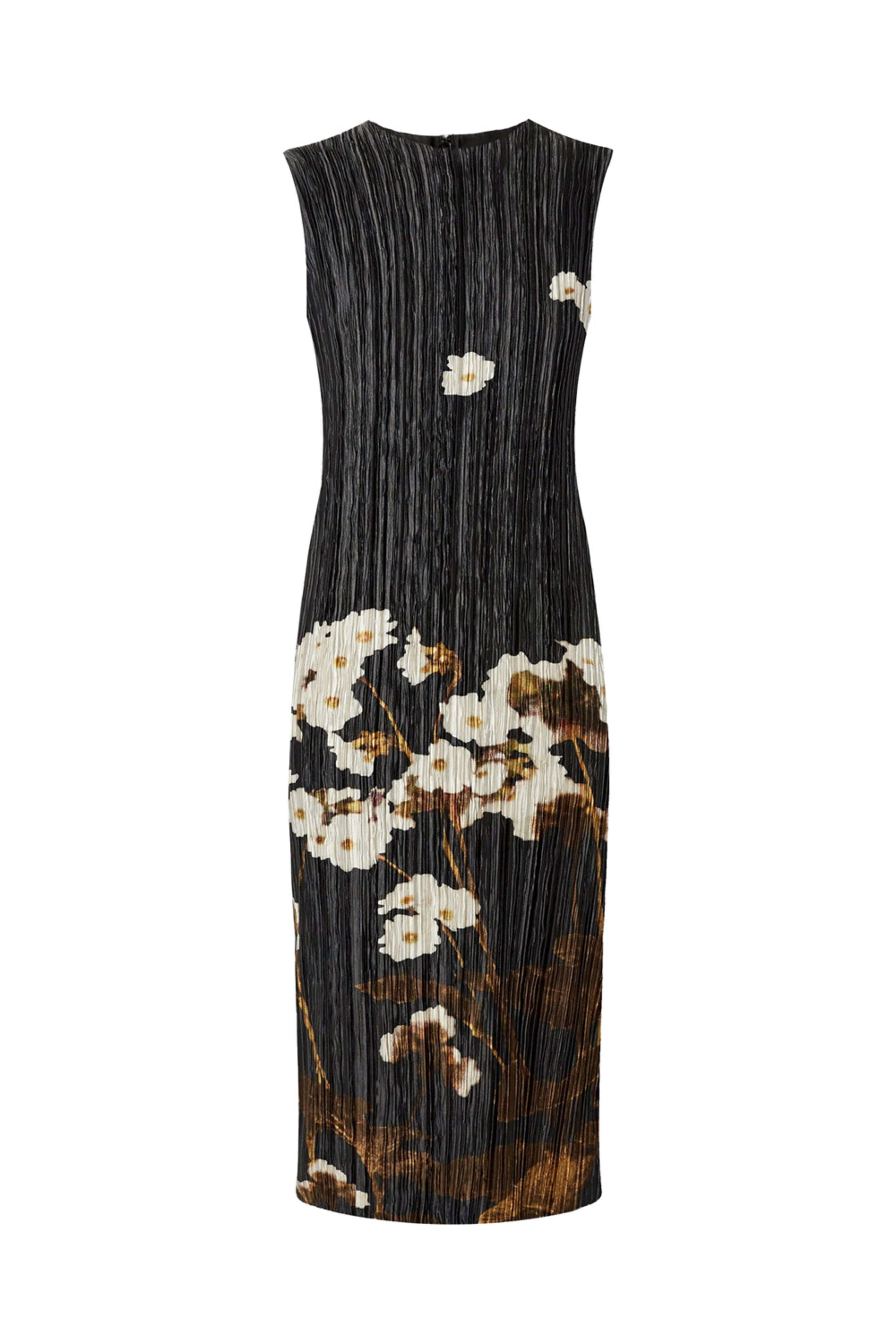 Erdem - Black Elenda Garden Selvedge Pleated Dress