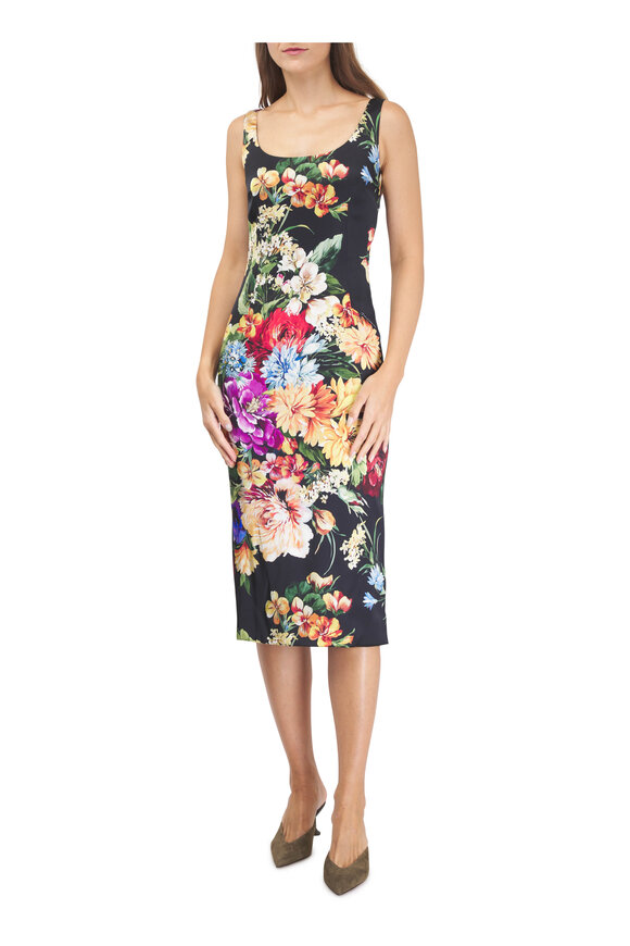★DOLCE & GABBANA★ガーデニアプリント シフォン ミディドレス Dolce & Gabbana - Garofani Floral Print Halter Maxi Dress