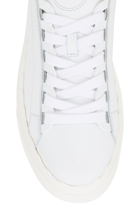 Chloé - White Leather Scalloped Sneaker