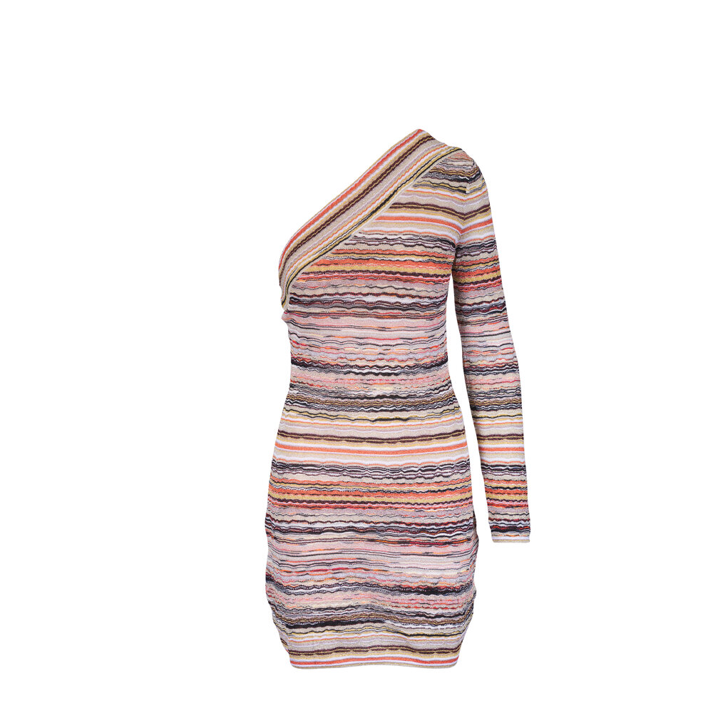 ワンピース MISSONI Woman Dress Multicolor DS25SG4IBR0133 S507H Long viscose dress with V-neck lace and zig zag pattern