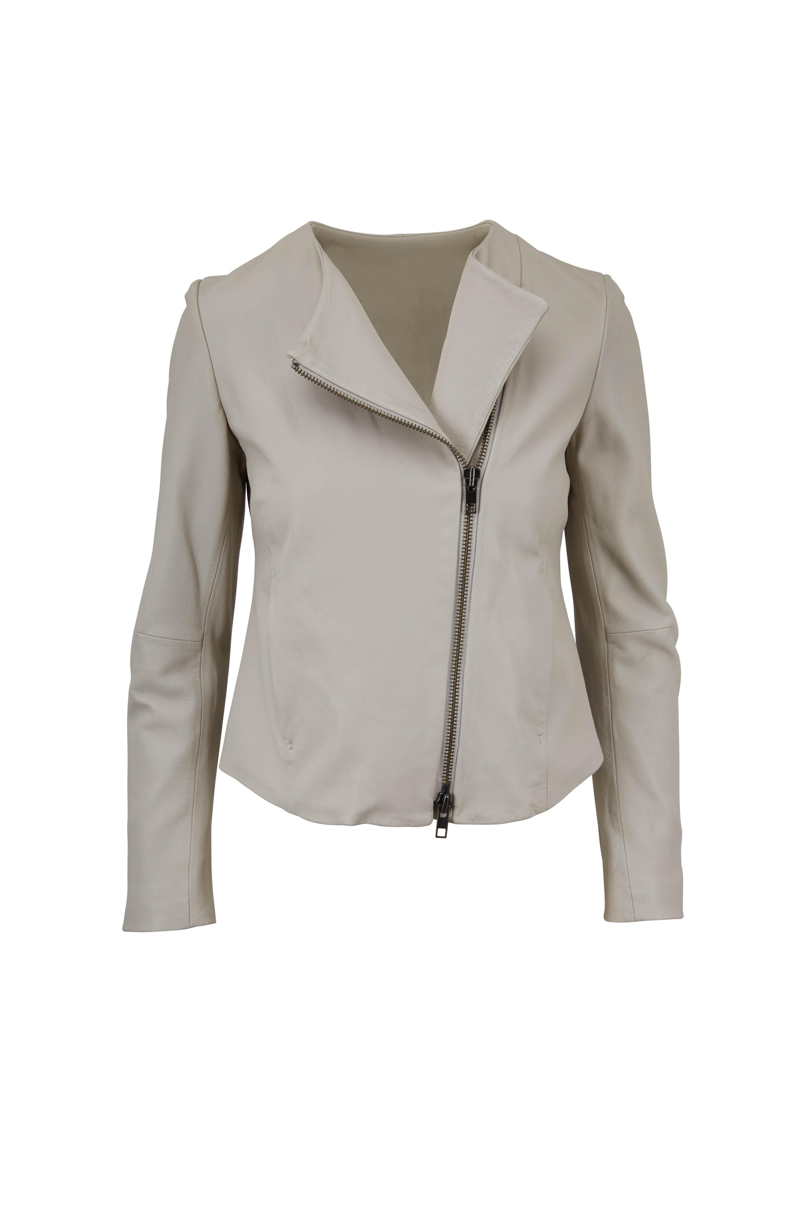 Vince - Stone Lambskin Leather Jacket