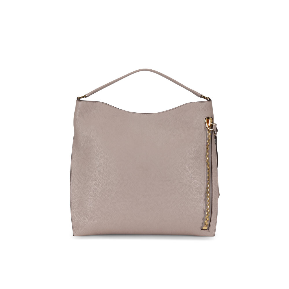 Tom Ford - Alix Taupe Leather Large Hobo Bag | Mitchell Stores