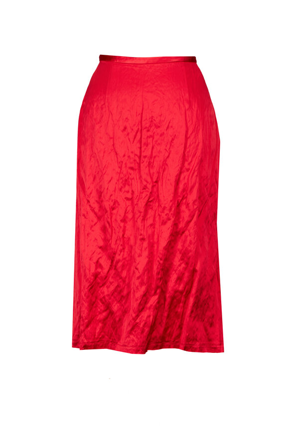 Lee Mathews Agatha Red Crinkled Midi Skirt - view 1